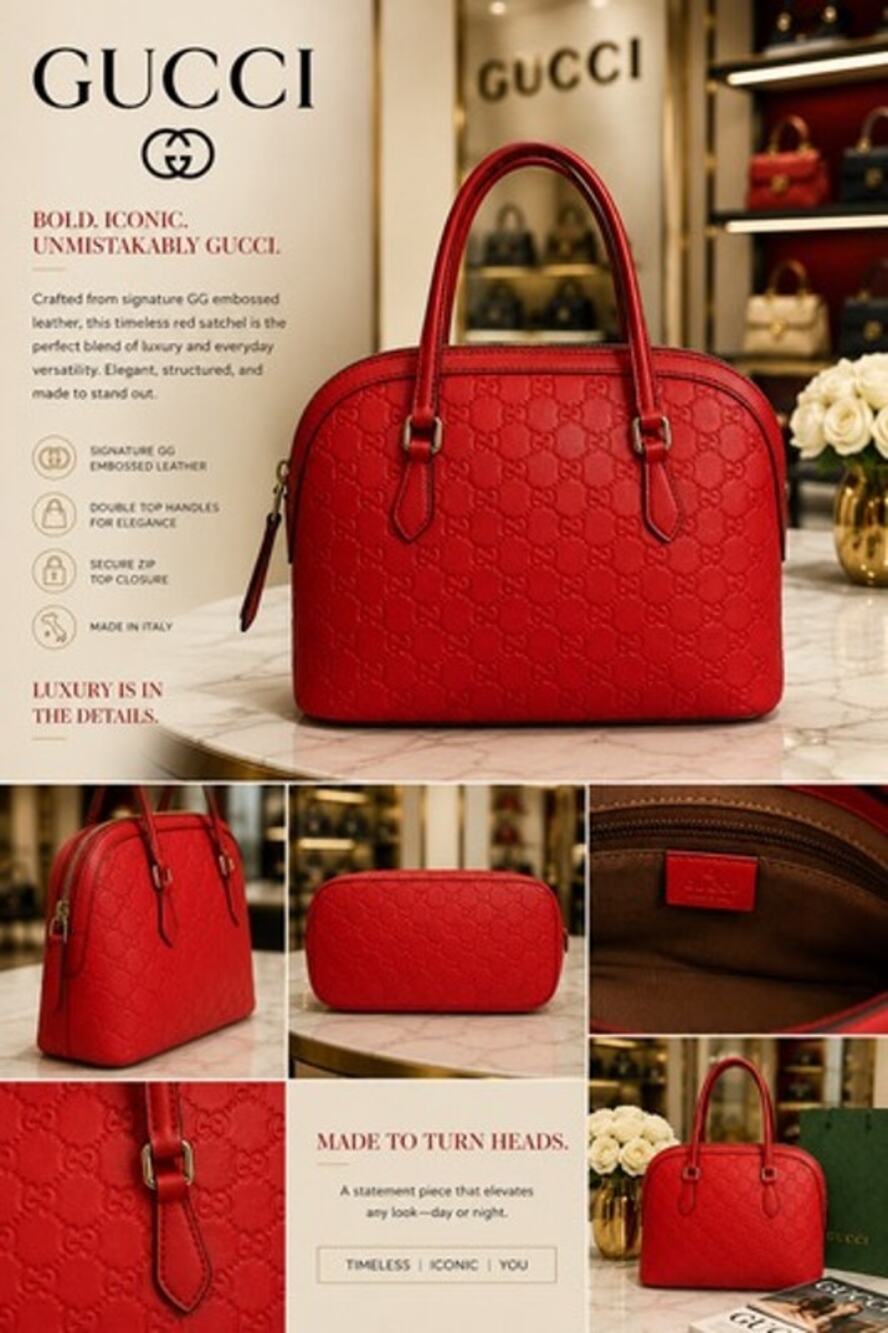 Gucci Red Guccissima Leather Dome Bag*Beautiful Fall Moment!